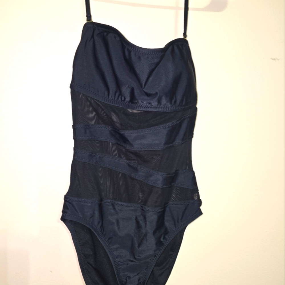 Mesh one piece bathing suit